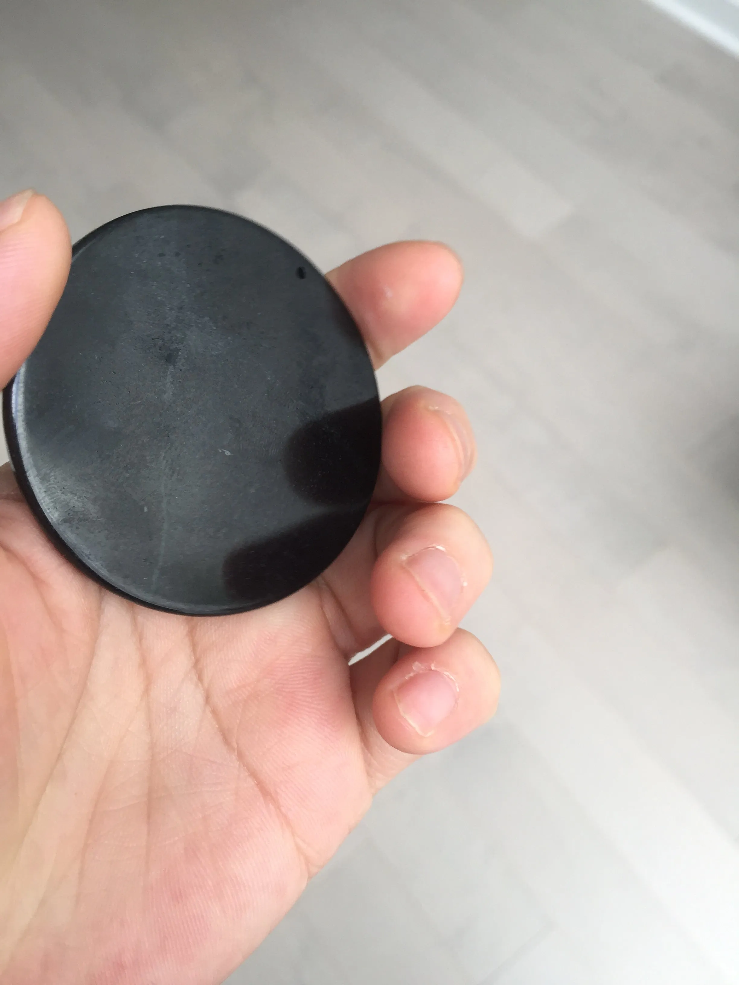 100% natural black jadeite jade(Wuji, 乌鸡)  Guanyin (观音) safe and sound pendant/worry stone/decor BM38