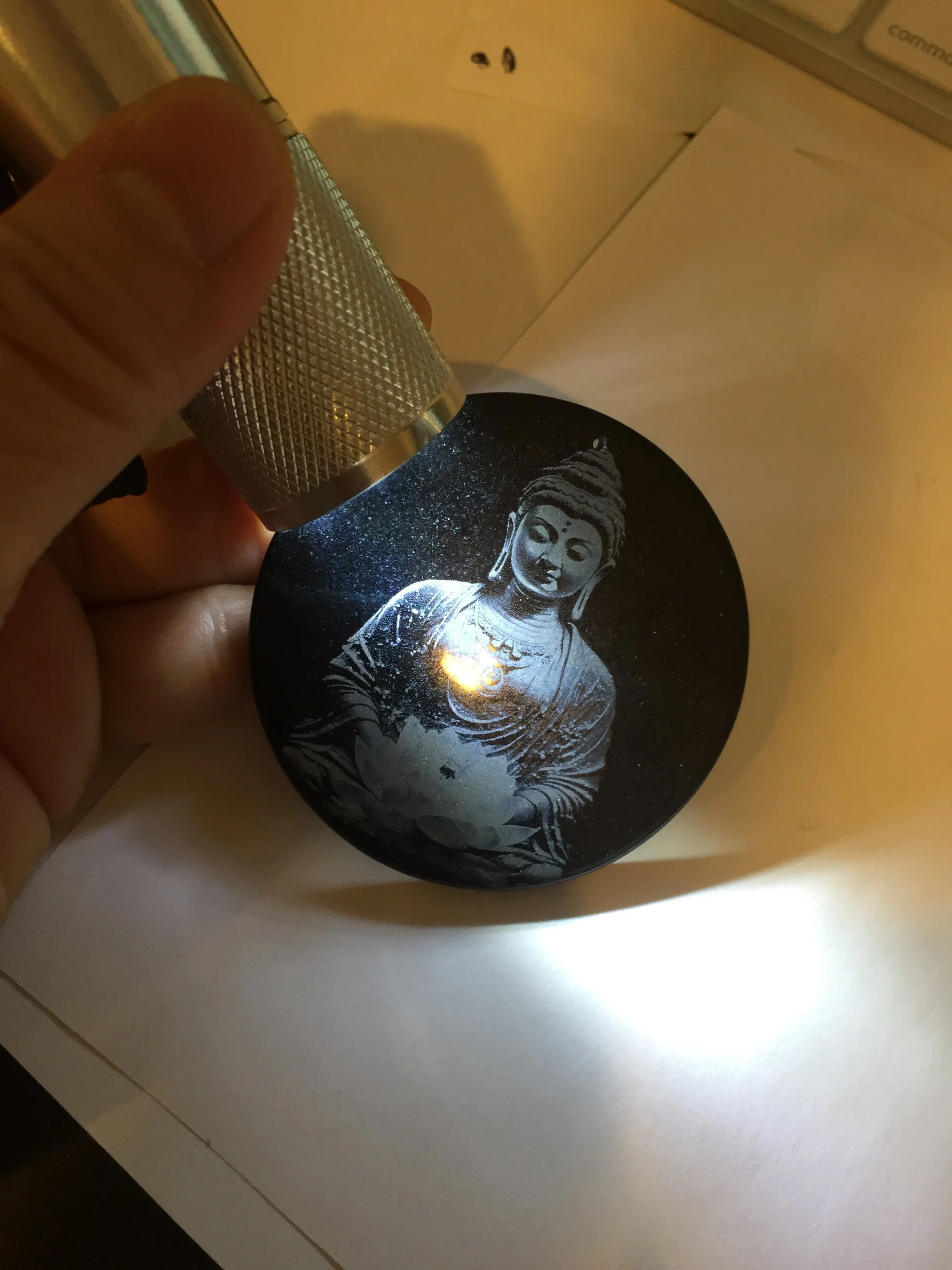 100% natural black jadeite jade(Wuji, 乌鸡)  Guanyin (观音) safe and sound pendant/worry stone/decor BM38