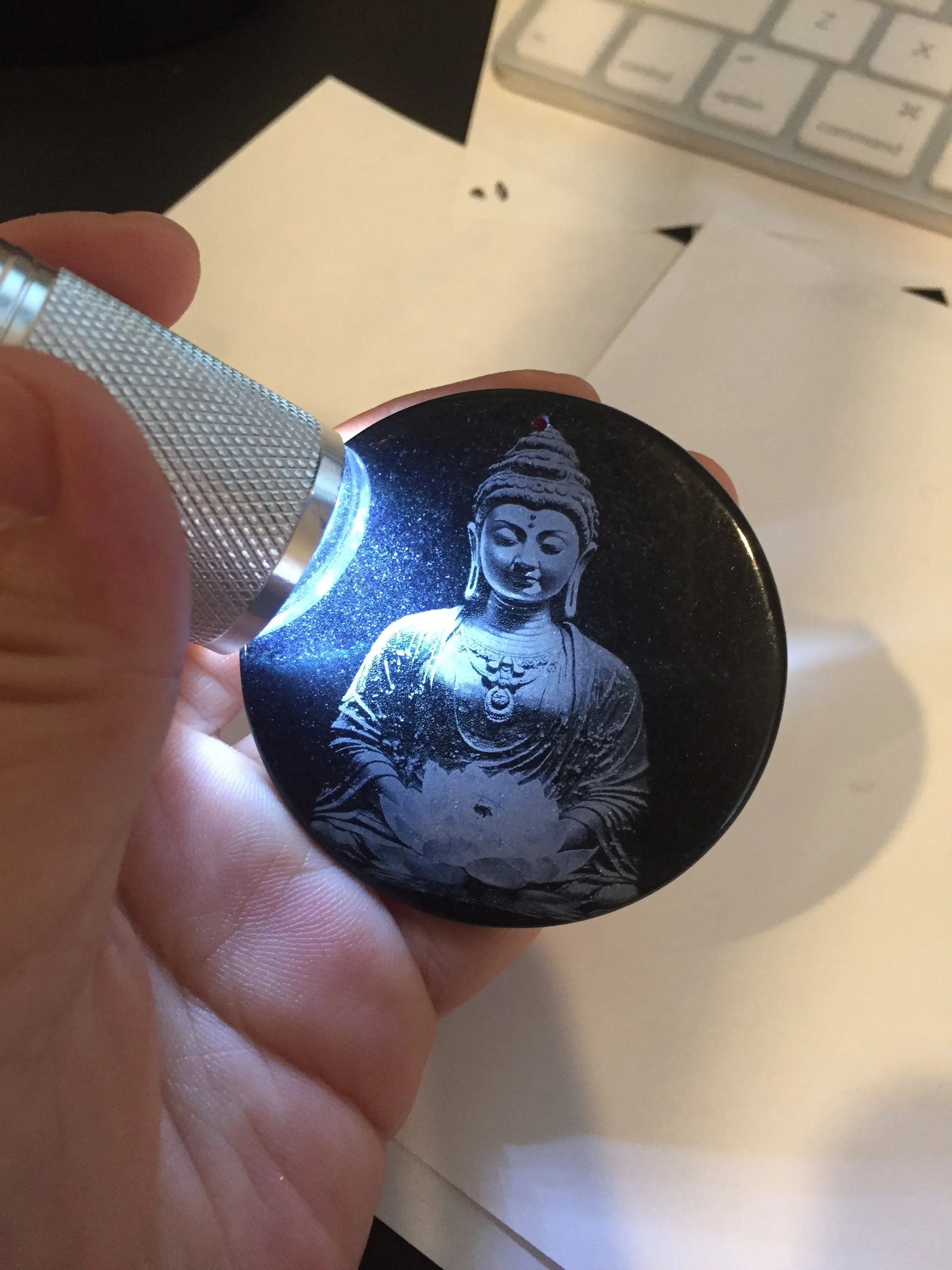 100% natural black jadeite jade(Wuji, 乌鸡)  Guanyin (观音) safe and sound pendant/worry stone/decor BM38