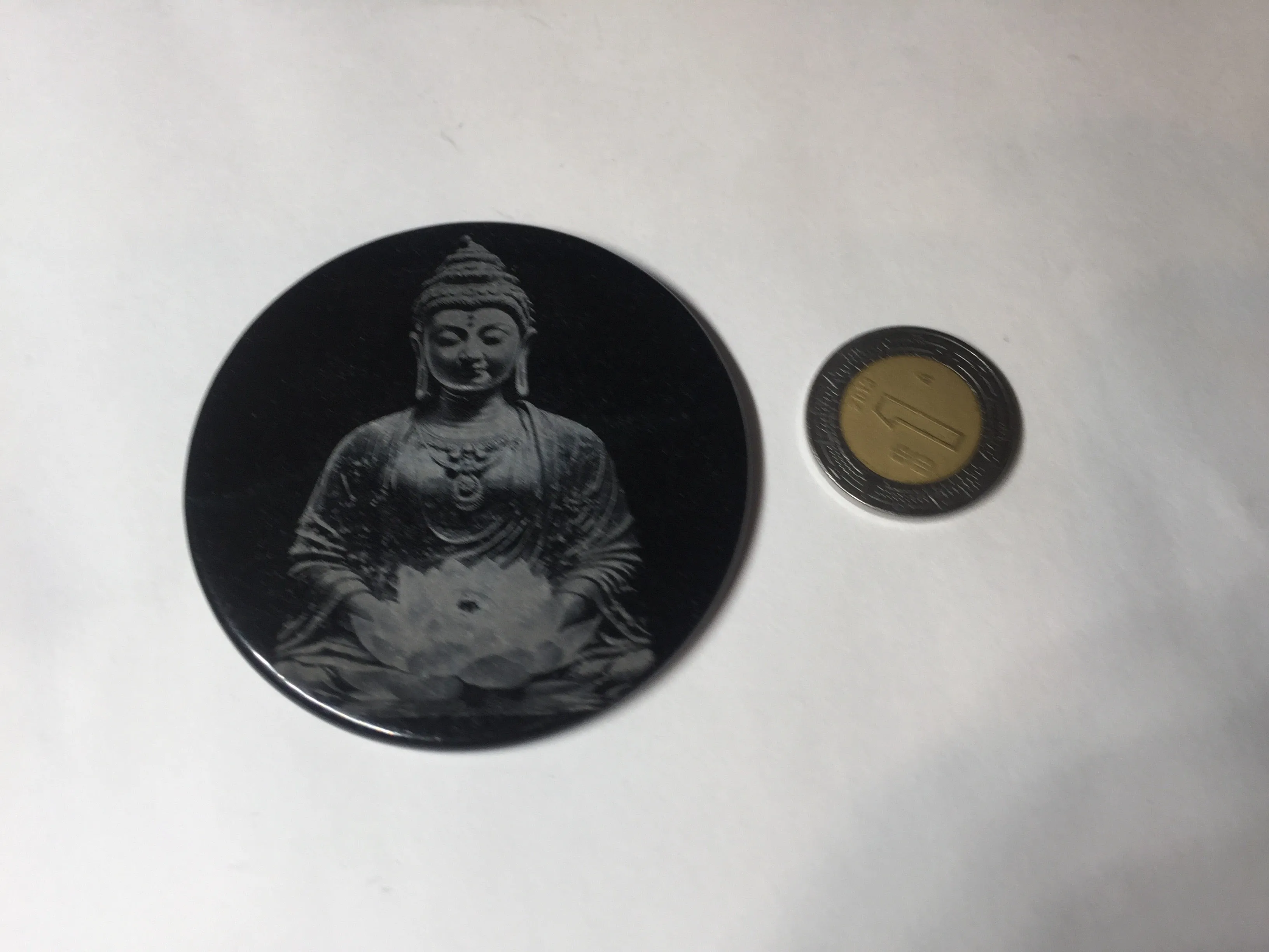 100% natural black jadeite jade(Wuji, 乌鸡)  Guanyin (观音) safe and sound pendant/worry stone/decor BM38