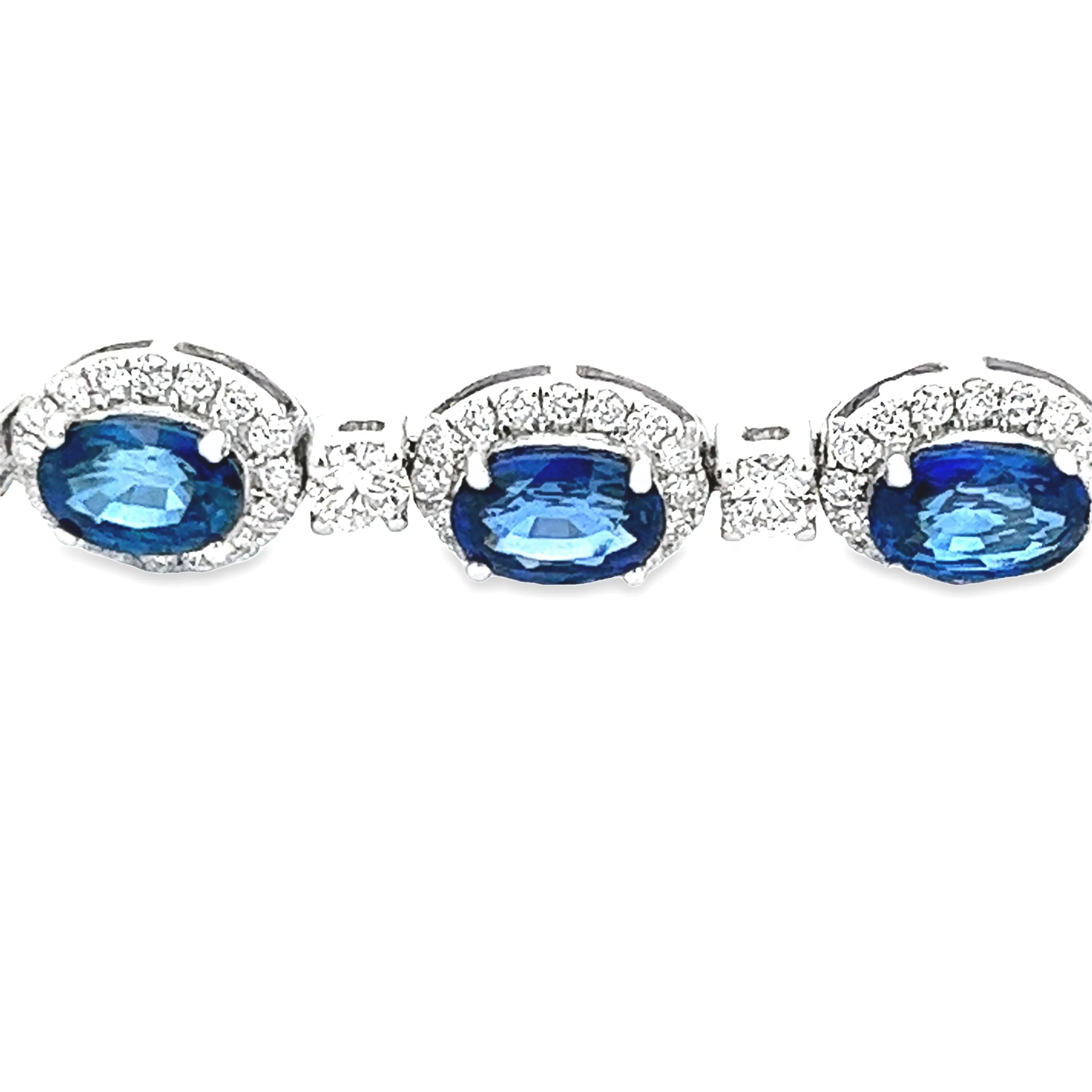 14k White Gold Diamond & Sapphire Bracelet