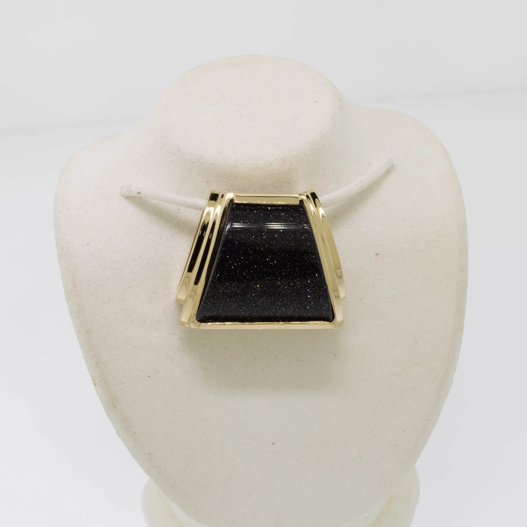14K Yellow Gold Goldstone Slide/Pendant by Siffari from our Estate Collection