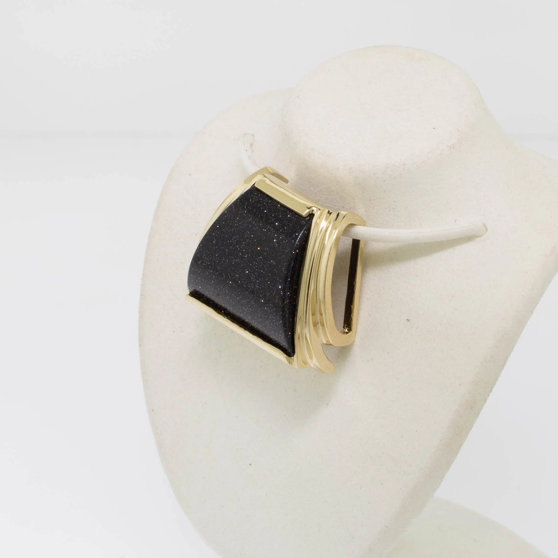 14K Yellow Gold Goldstone Slide/Pendant by Siffari from our Estate Collection