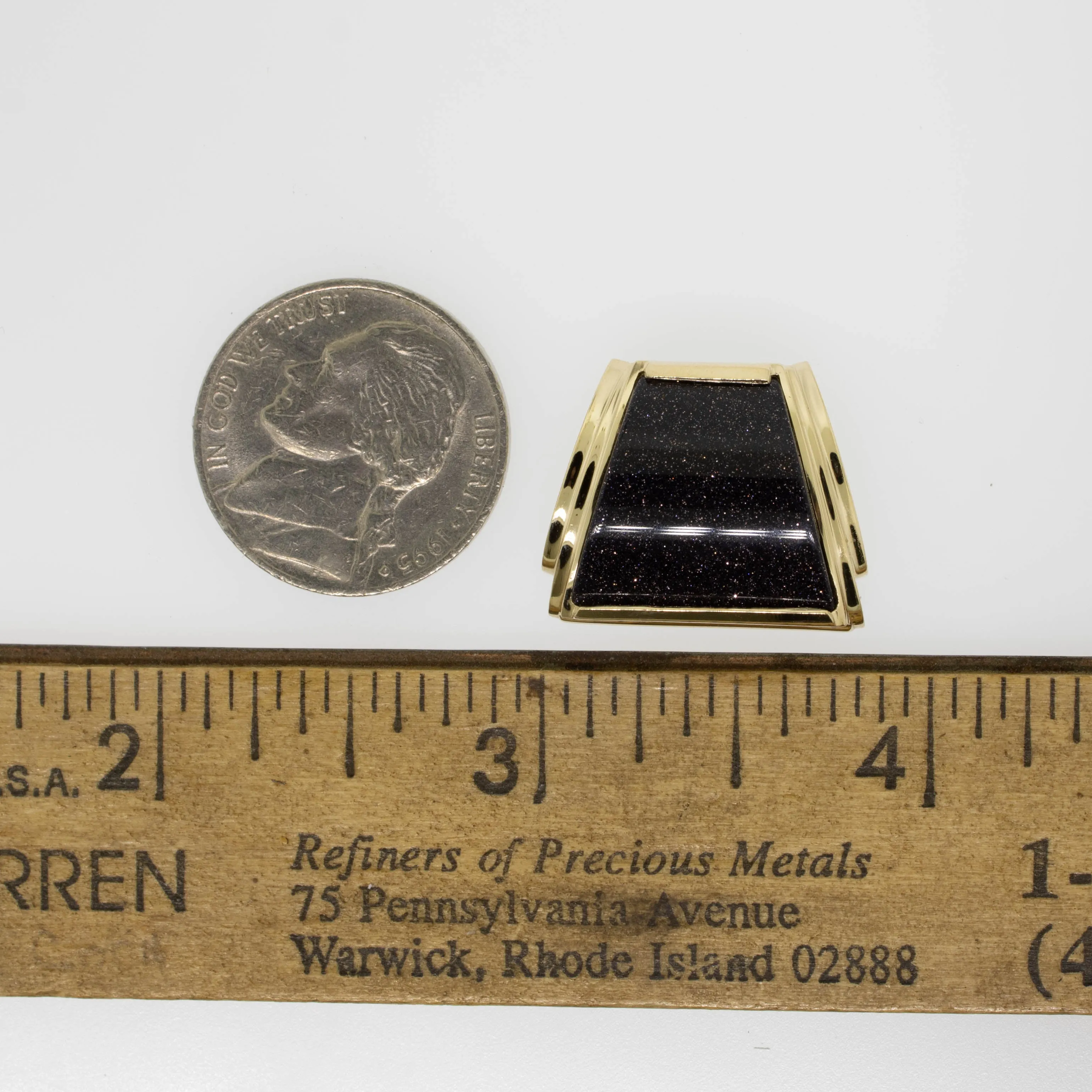 14K Yellow Gold Goldstone Slide/Pendant by Siffari from our Estate Collection