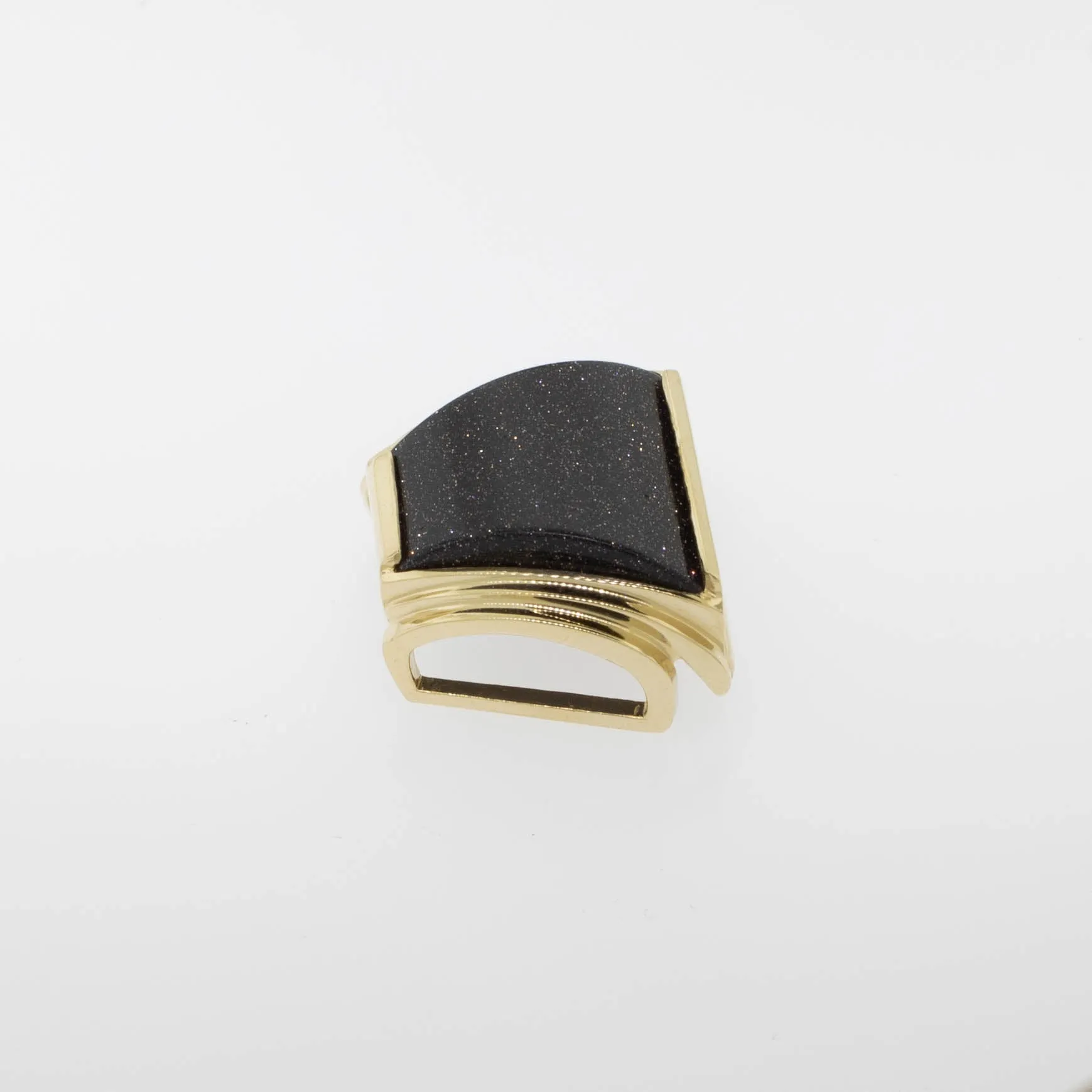14K Yellow Gold Goldstone Slide/Pendant by Siffari from our Estate Collection