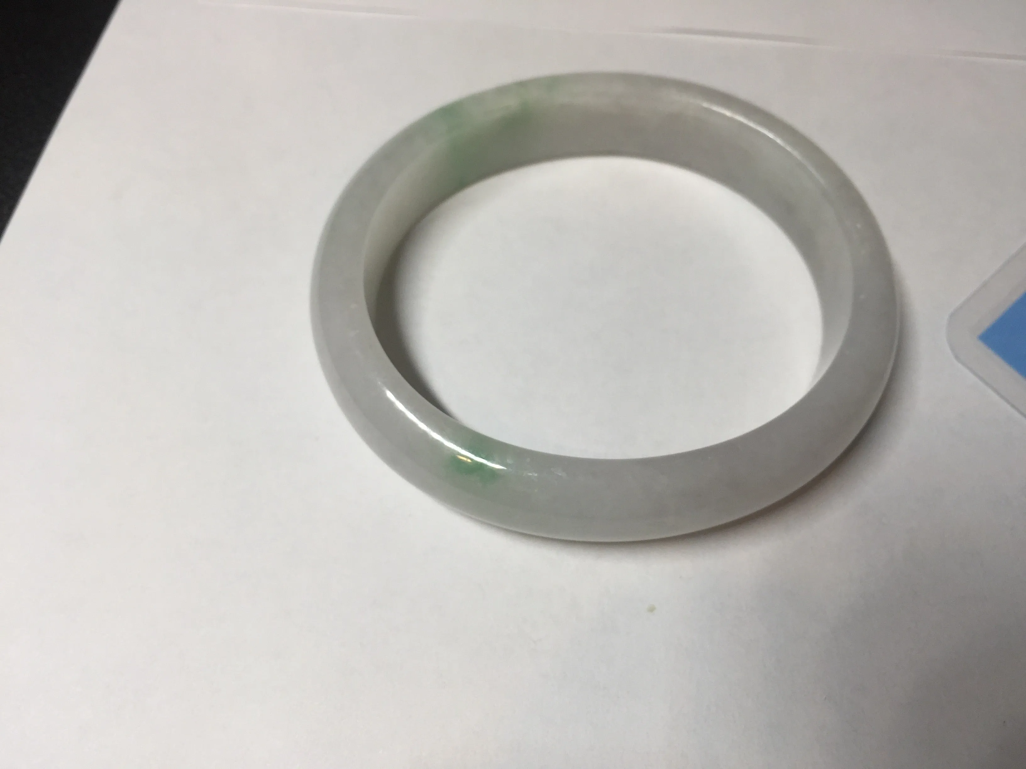 47mm certified 100% natural Type A icy watery sunny green white oval jadeite jade bangle BP47-9362