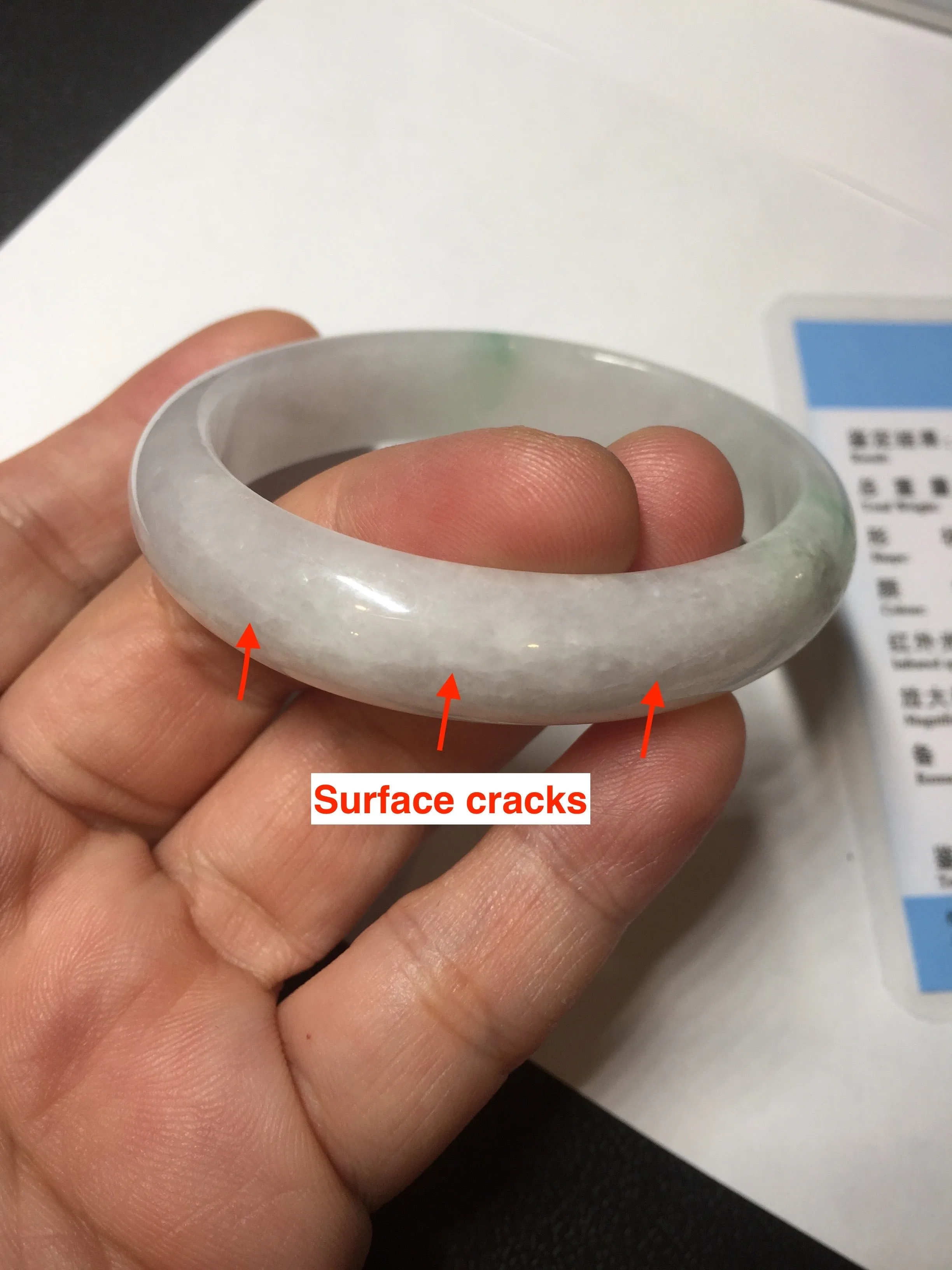 47mm certified 100% natural Type A icy watery sunny green white oval jadeite jade bangle BP47-9362