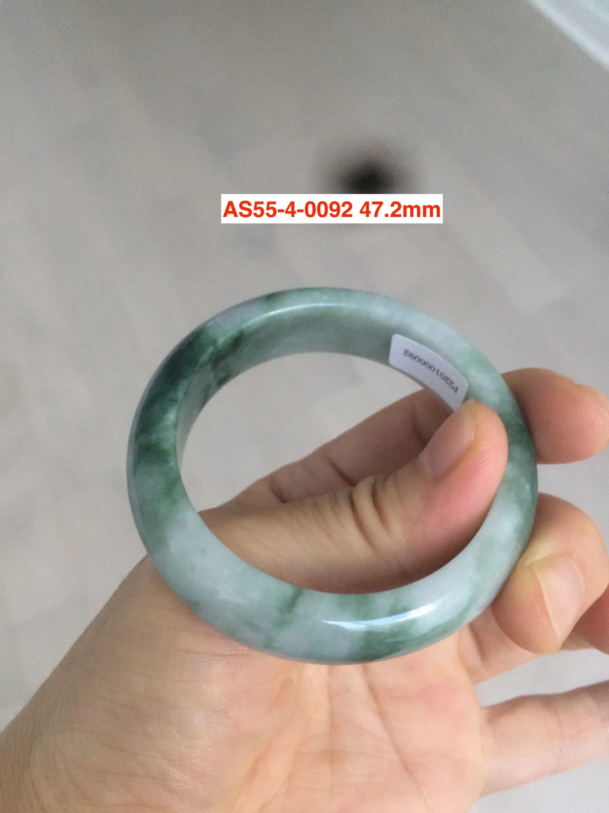 47mm Type A 100% Natural light green/white Jadeite Jade kids AS55-0094