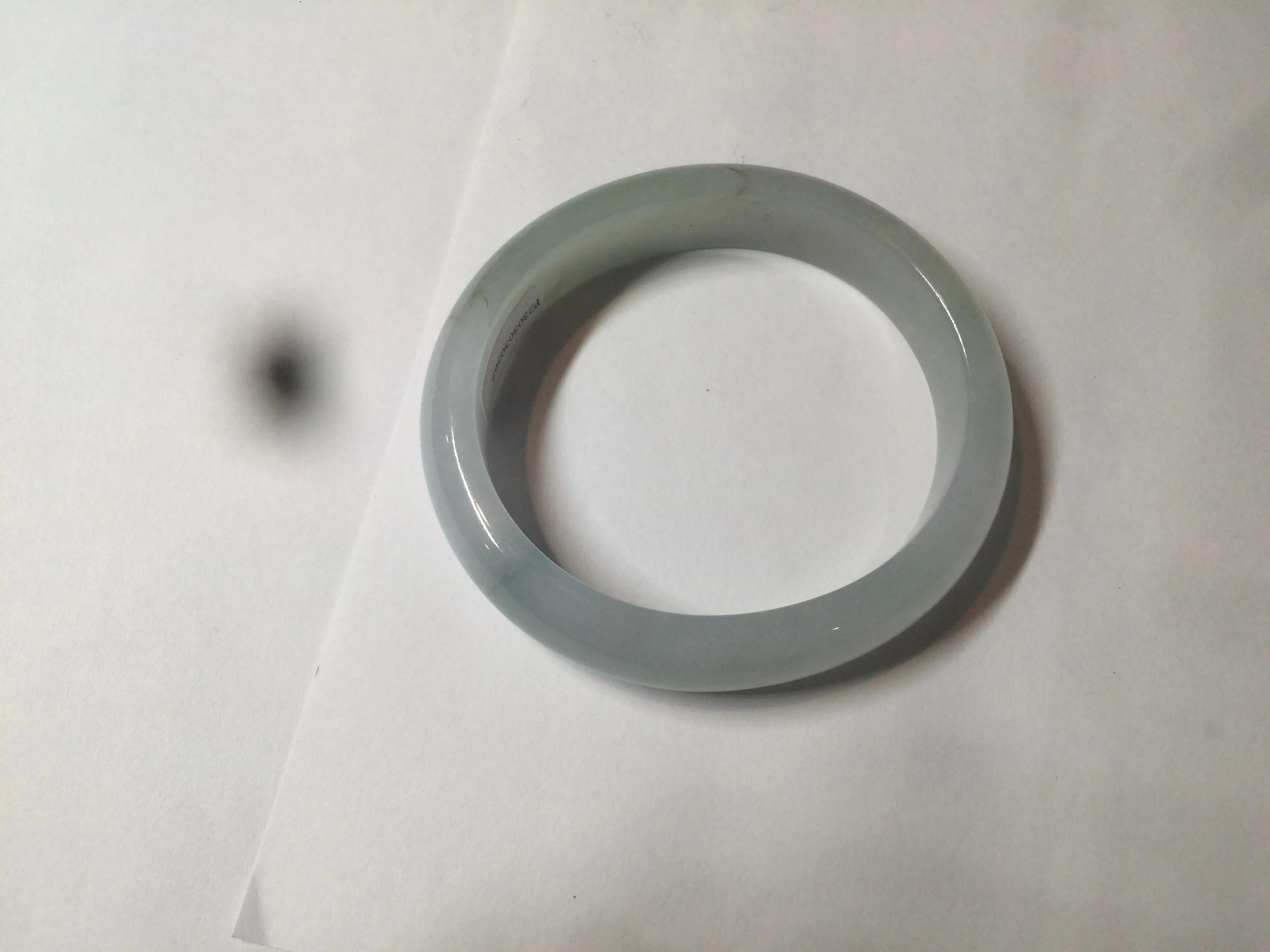 49mm Certified Type A 100% Natural light green white oval Jadeite Jade bangle AX56-0365