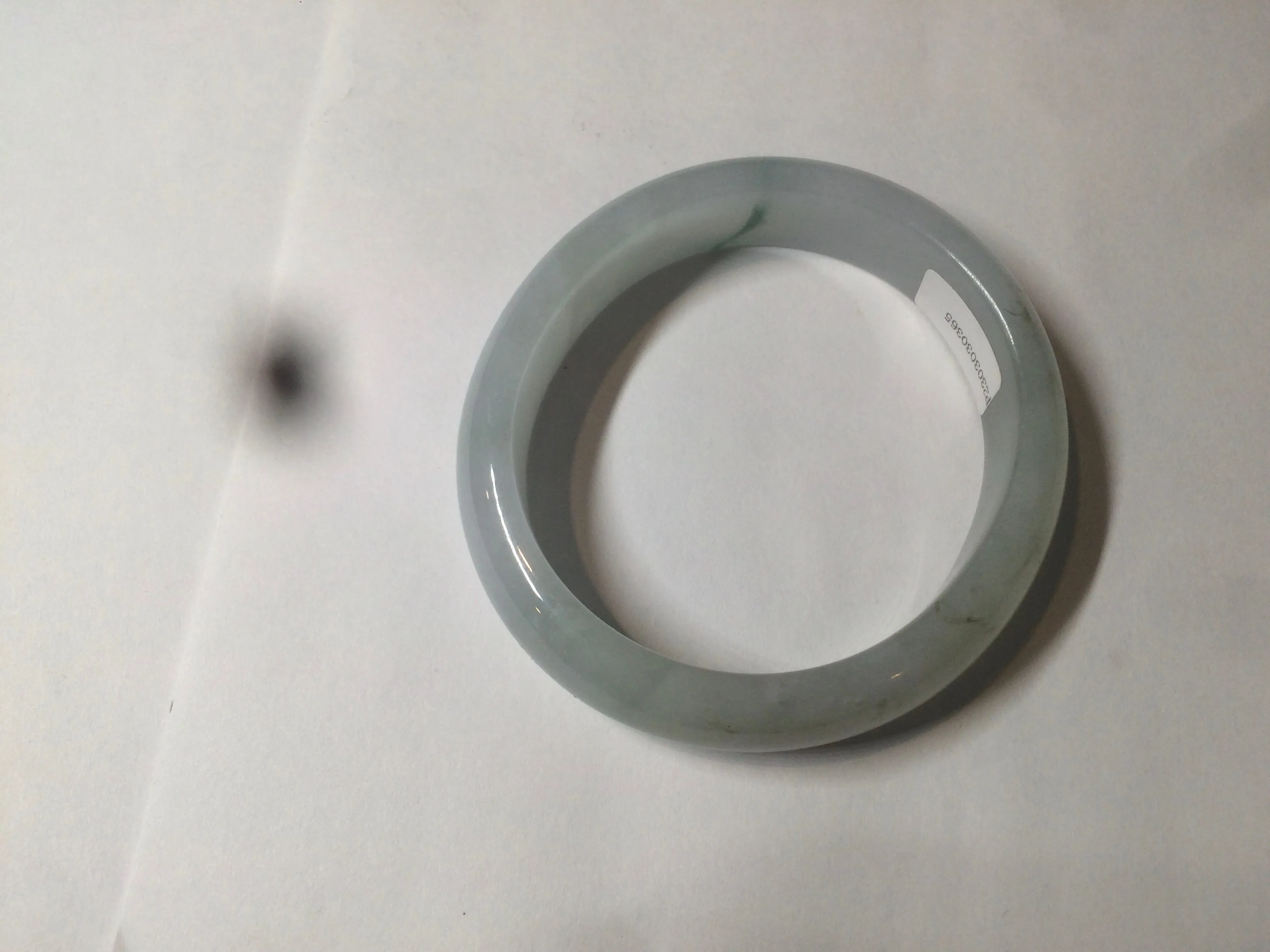 49mm Certified Type A 100% Natural light green white oval Jadeite Jade bangle AX56-0365