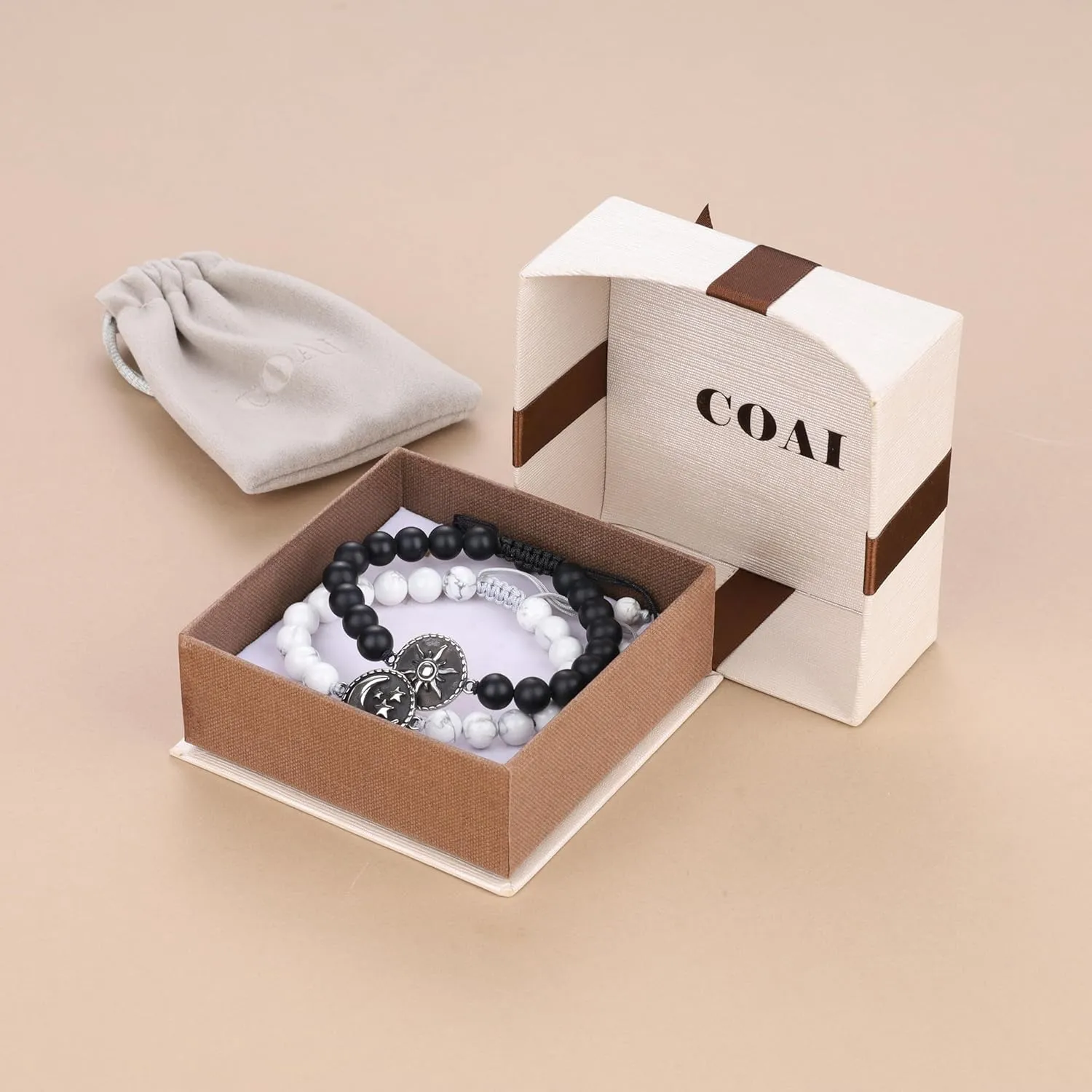 COAI Sun and Moon Couples Bracelets, Yin Yang Bracelets for Couples