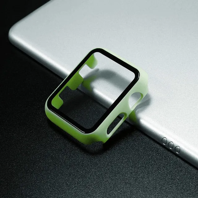 cover For Apple Watch case 44mm 40mm iWatch 42mm 38mm bumper Tempered Glass 44 42 38 42 mm for apple watch series 4 3 5 SE 6
