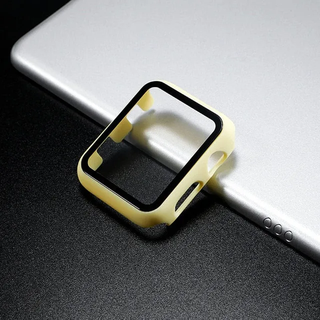 cover For Apple Watch case 44mm 40mm iWatch 42mm 38mm bumper Tempered Glass 44 42 38 42 mm for apple watch series 4 3 5 SE 6