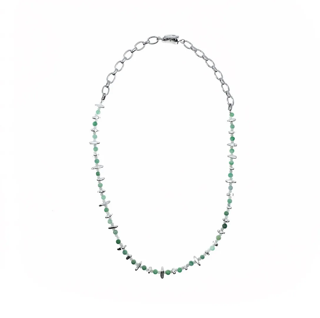 Elf Forest Jadeite Necklace Silver