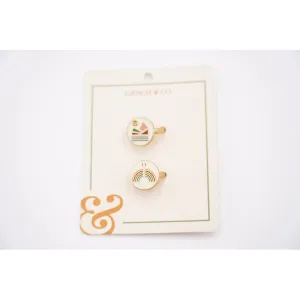 Enamel Rings Set - Landscape Rainbow