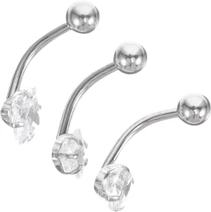 FRCOLOR Belly Button Ring Set Cubic Zirconia Decor Fashionable Navel Belly Rings Perfect Present for Women on Special Occasions