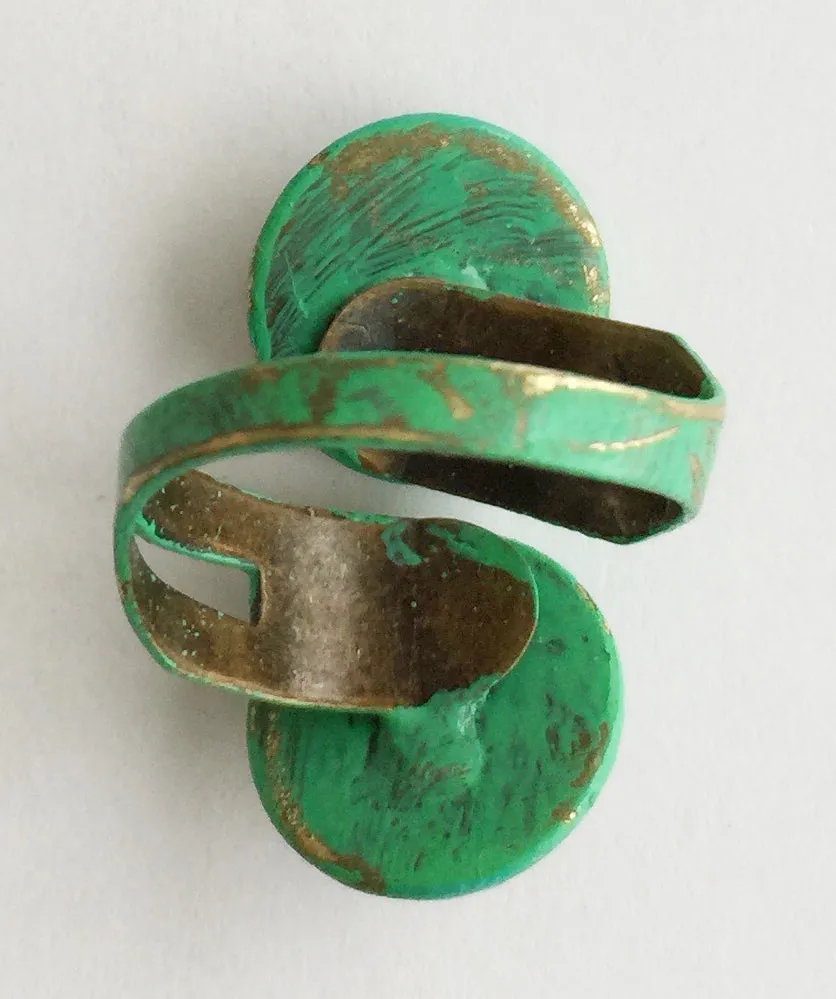Glass Mermaid Cabochon Adjustable Wrap Ring v2