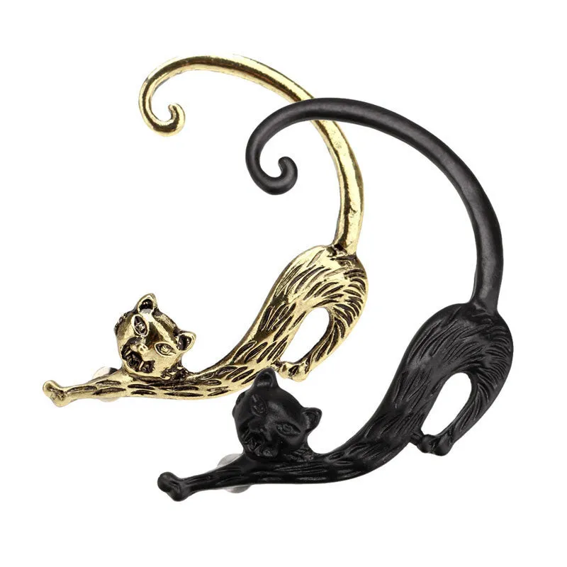 Gothic Punk Cat Bite Ear Cuff Wrap Clip Earring