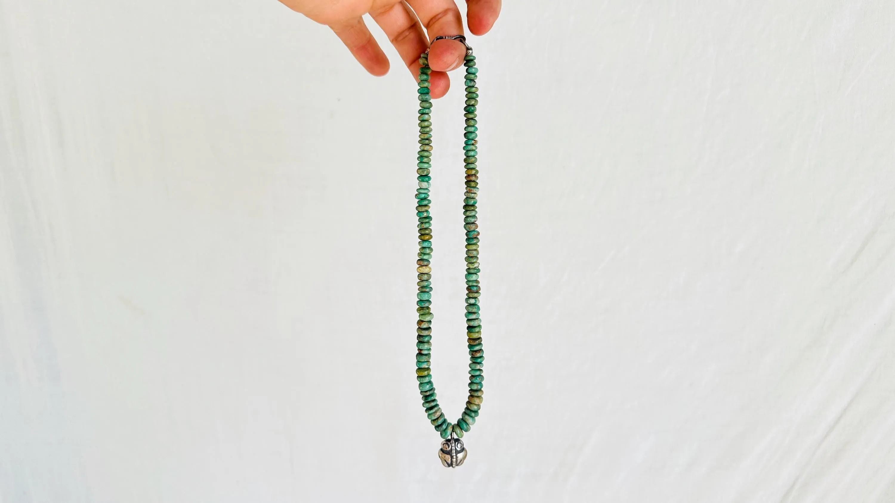 Guatemalita and Zapotec Frog Necklace. Jadeite and Sterling Silver Pendant. 2544