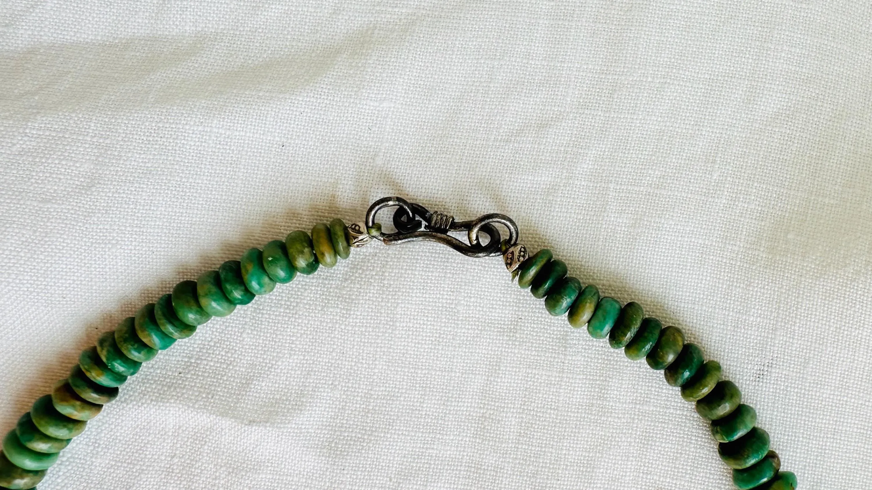 Guatemalita and Zapotec Frog Necklace. Jadeite and Sterling Silver Pendant. 2544
