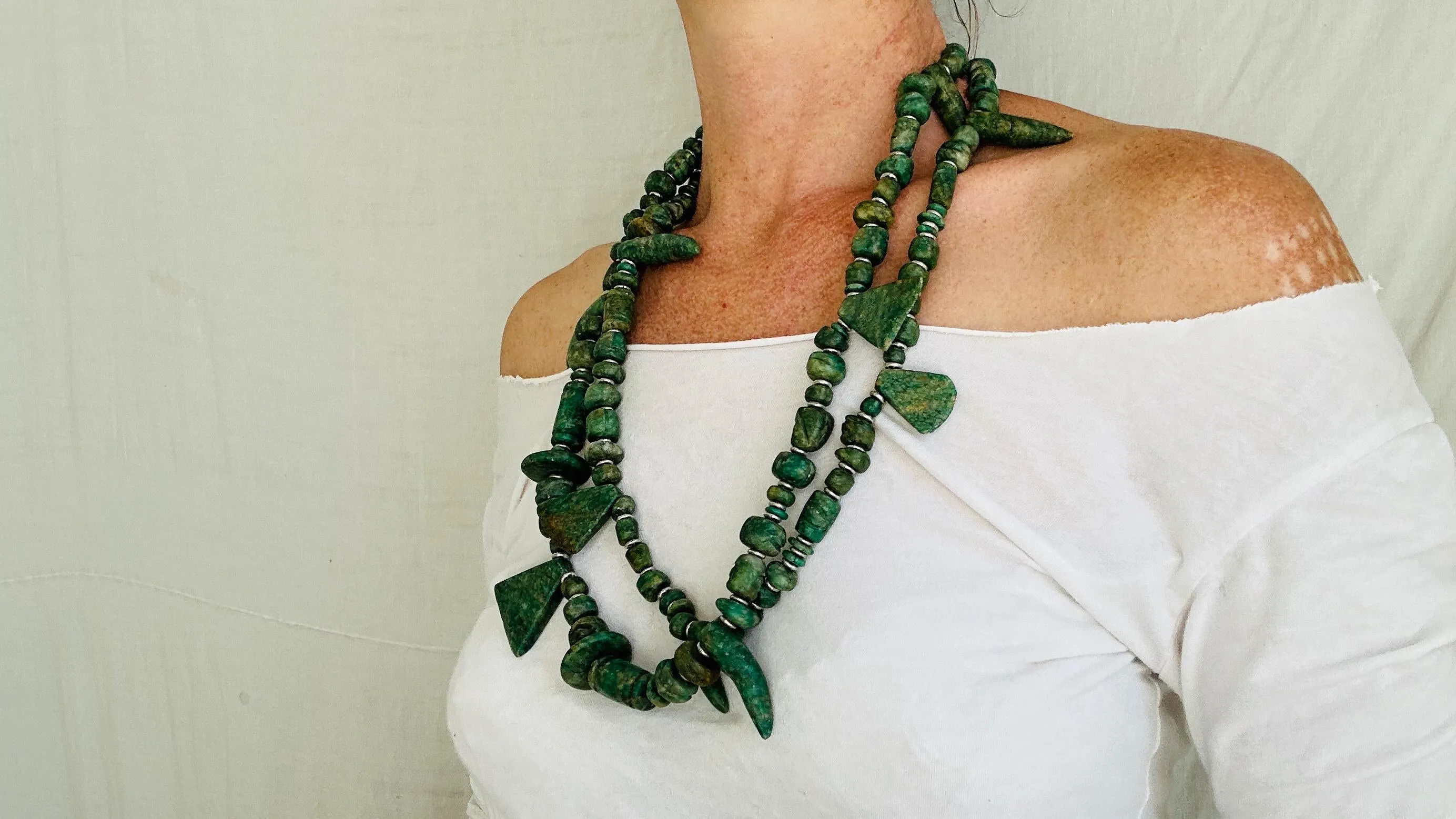 Guatemalita Necklace | Mayan Jade Reproduction Jewelry | Handmade Guatemalan Artisan Accessory