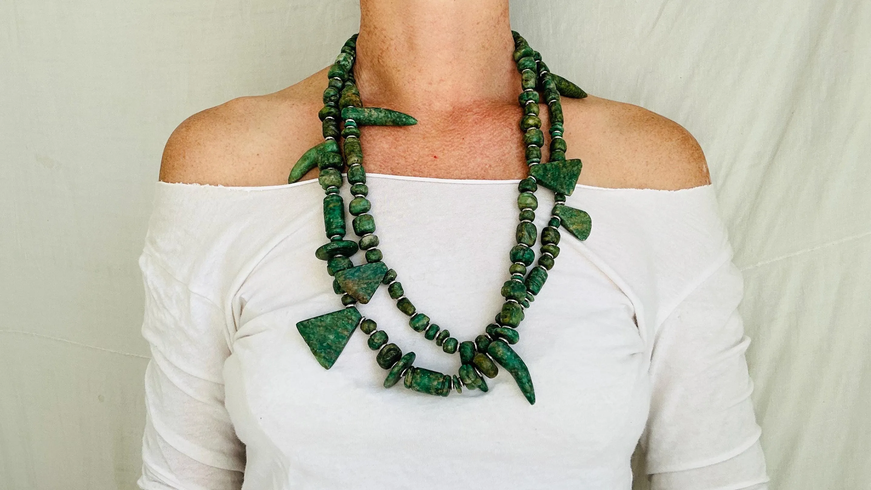 Guatemalita Necklace | Mayan Jade Reproduction Jewelry | Handmade Guatemalan Artisan Accessory