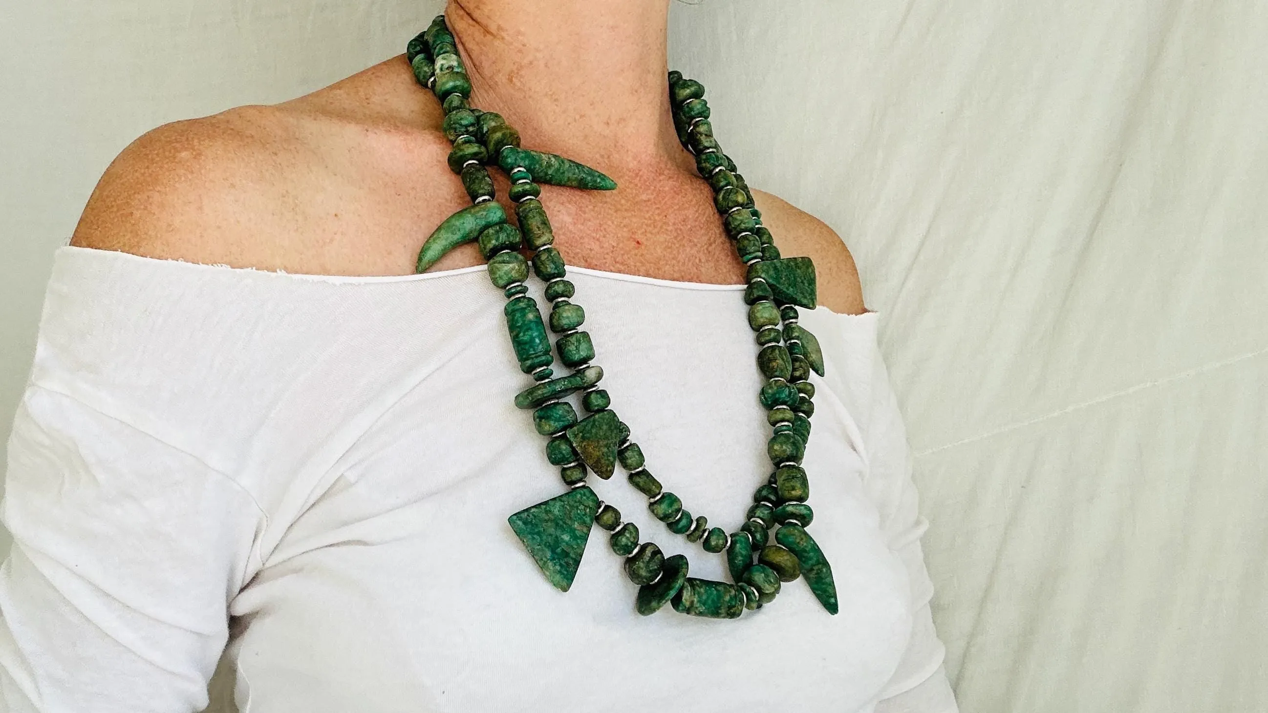 Guatemalita Necklace | Mayan Jade Reproduction Jewelry | Handmade Guatemalan Artisan Accessory