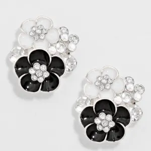 iLLASPARKZ Bubble Crystal Flower Clip on Earrings