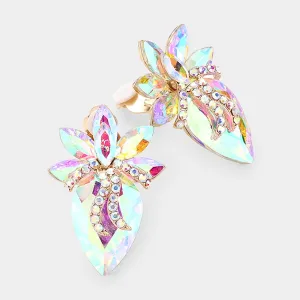 iLLASPARKZ Crystal Teardrop Accented Clip On Earrings