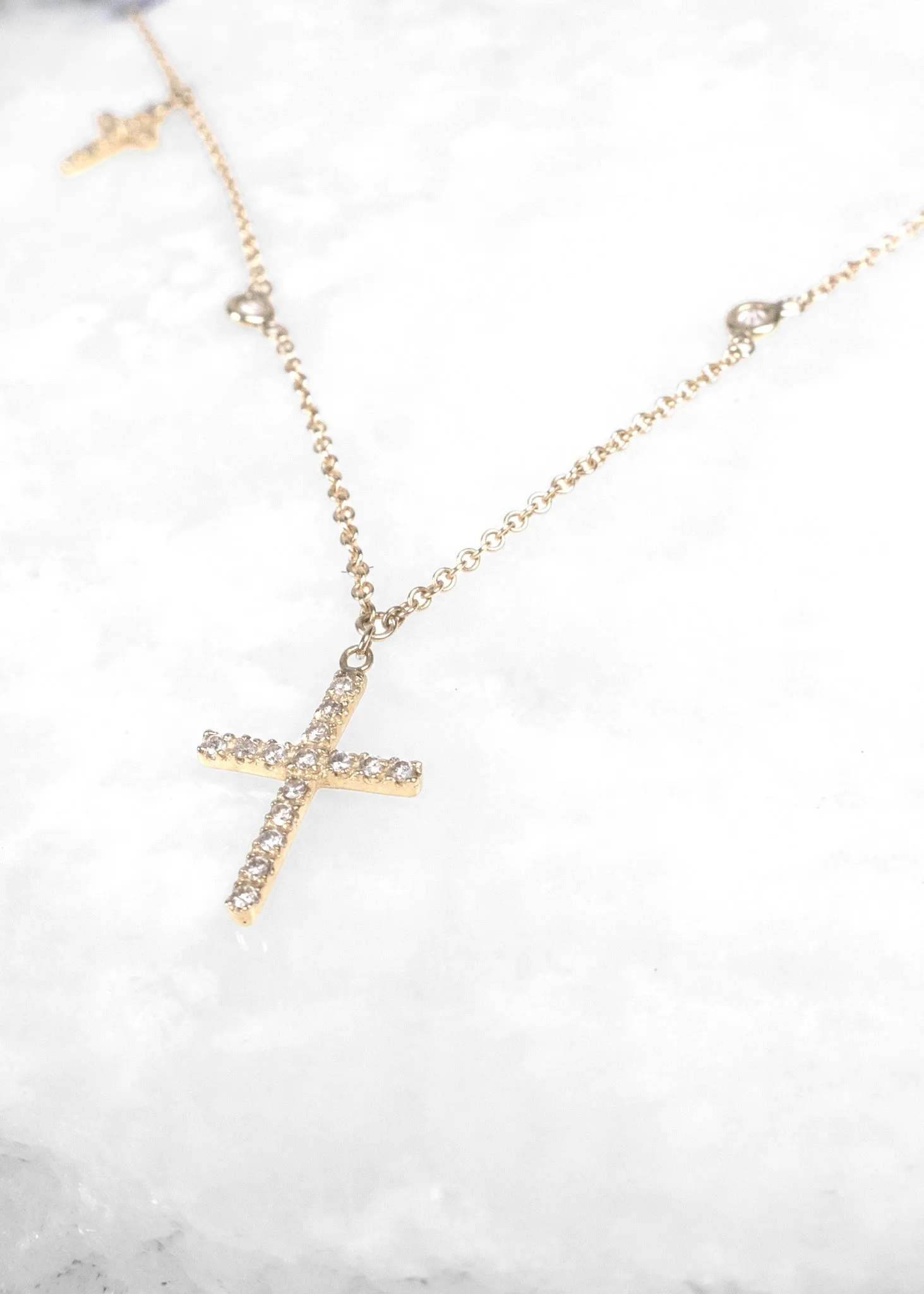 Jacquie Aiche Gold and Diamond Cross Choker Necklace