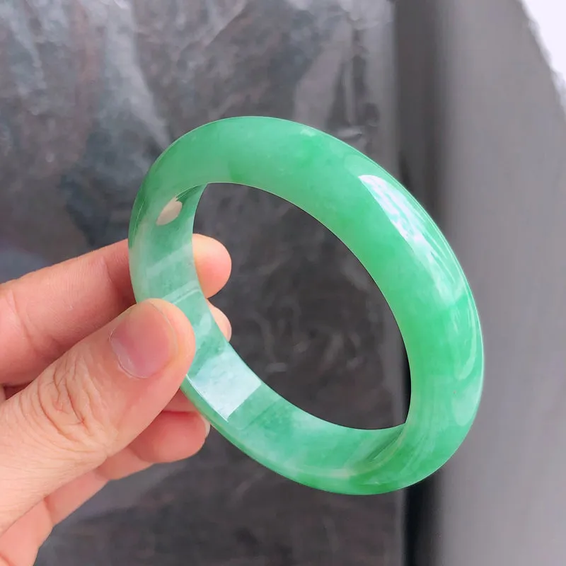 Natural Jade Bangle Jadeite Bangle Internal Diameter 55mm NBE078