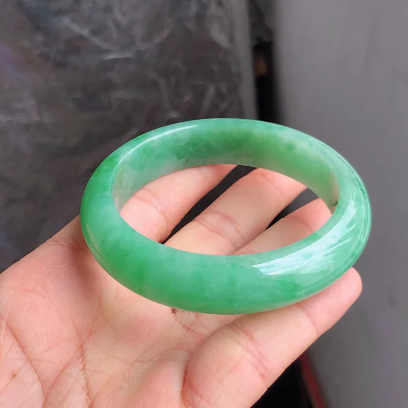 Natural Jade Bangle Jadeite Bangle Internal Diameter 55mm NBE078