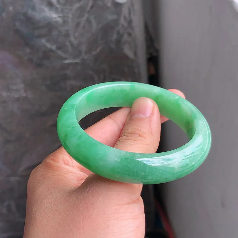 Natural Jade Bangle Jadeite Bangle Internal Diameter 55mm NBE078