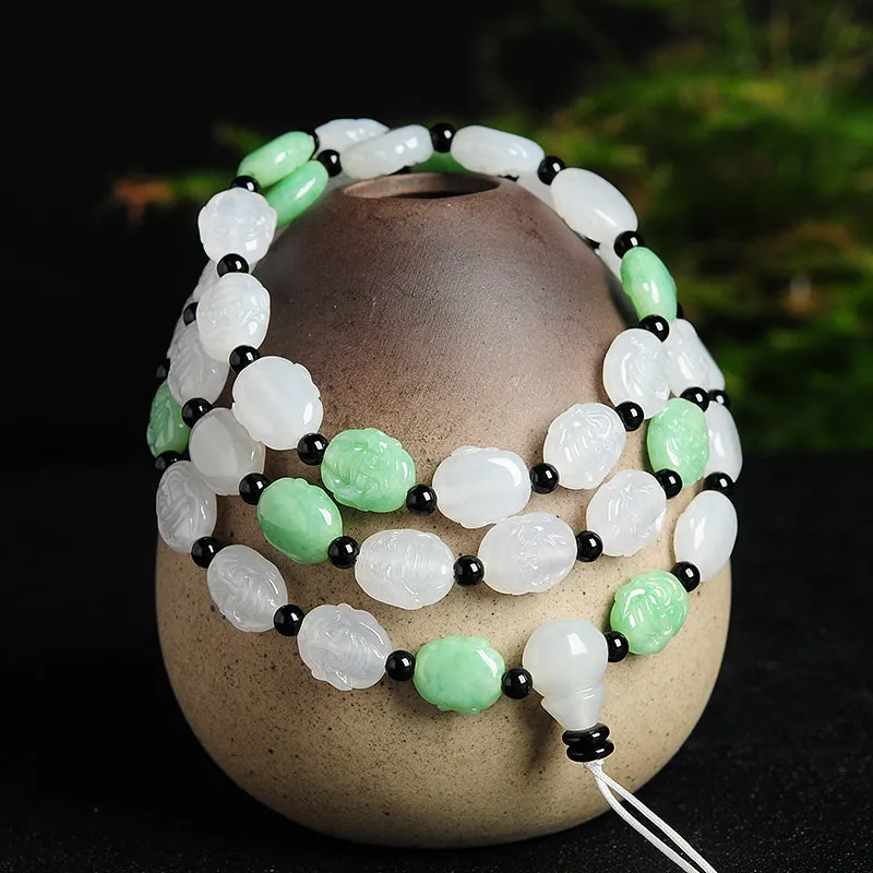 Natural Jade Bracelet Jadeite Arhat Bracelet BT34