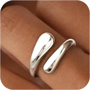 Non Tarnish Gold Chunky Rings for Women, 14K Gold Plated Statement Dome Rings, Stackable Mens Wedding Band Jewelry Size 5-15