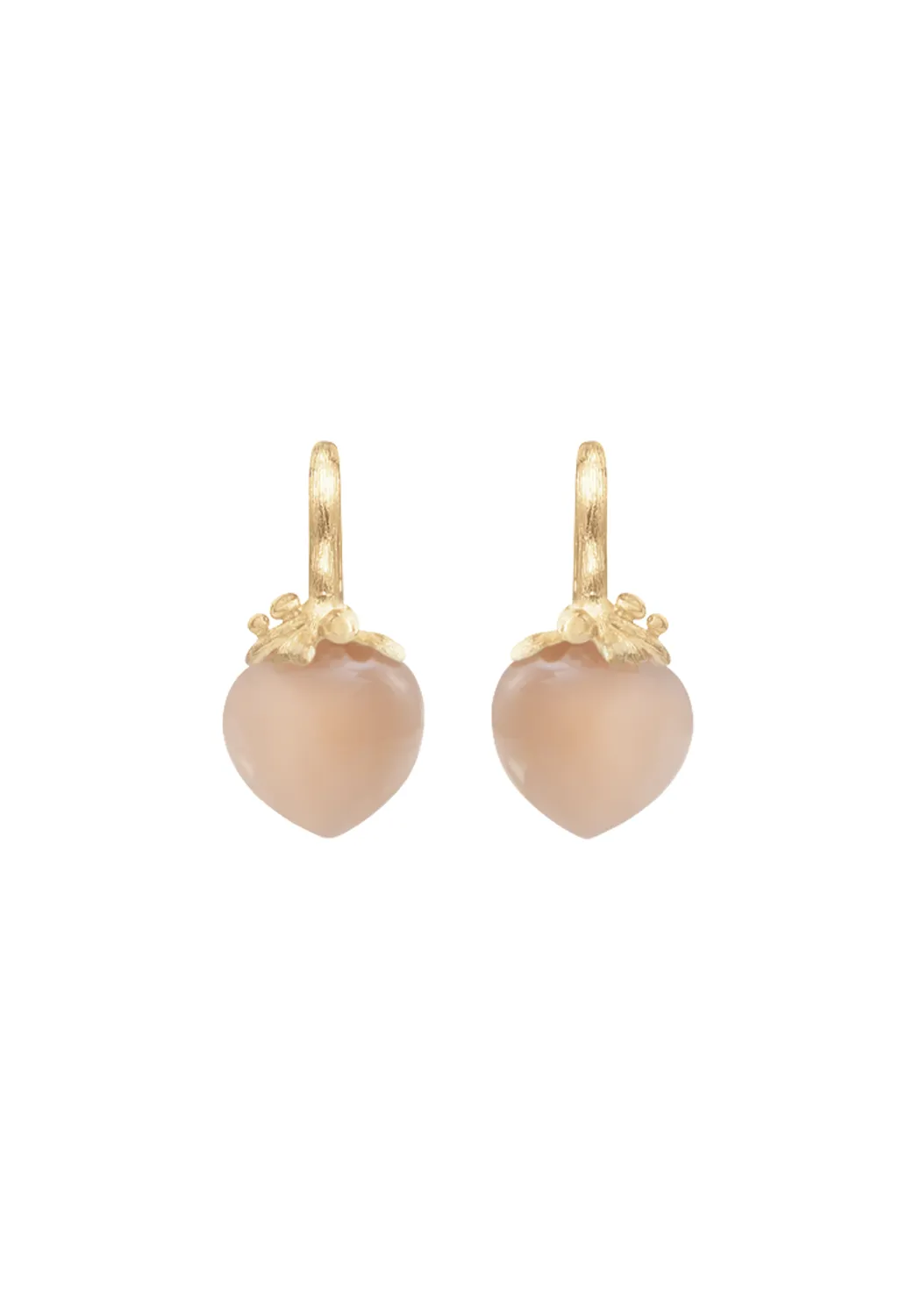 Ole Lynggaard Dew Drop Filigree 18KYG Blush Moonstone Earrings