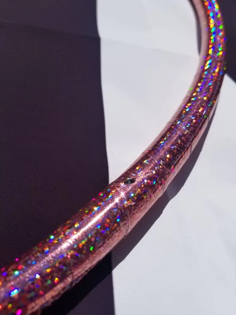 Rose Quartz Glitter Taped Hula Hoop