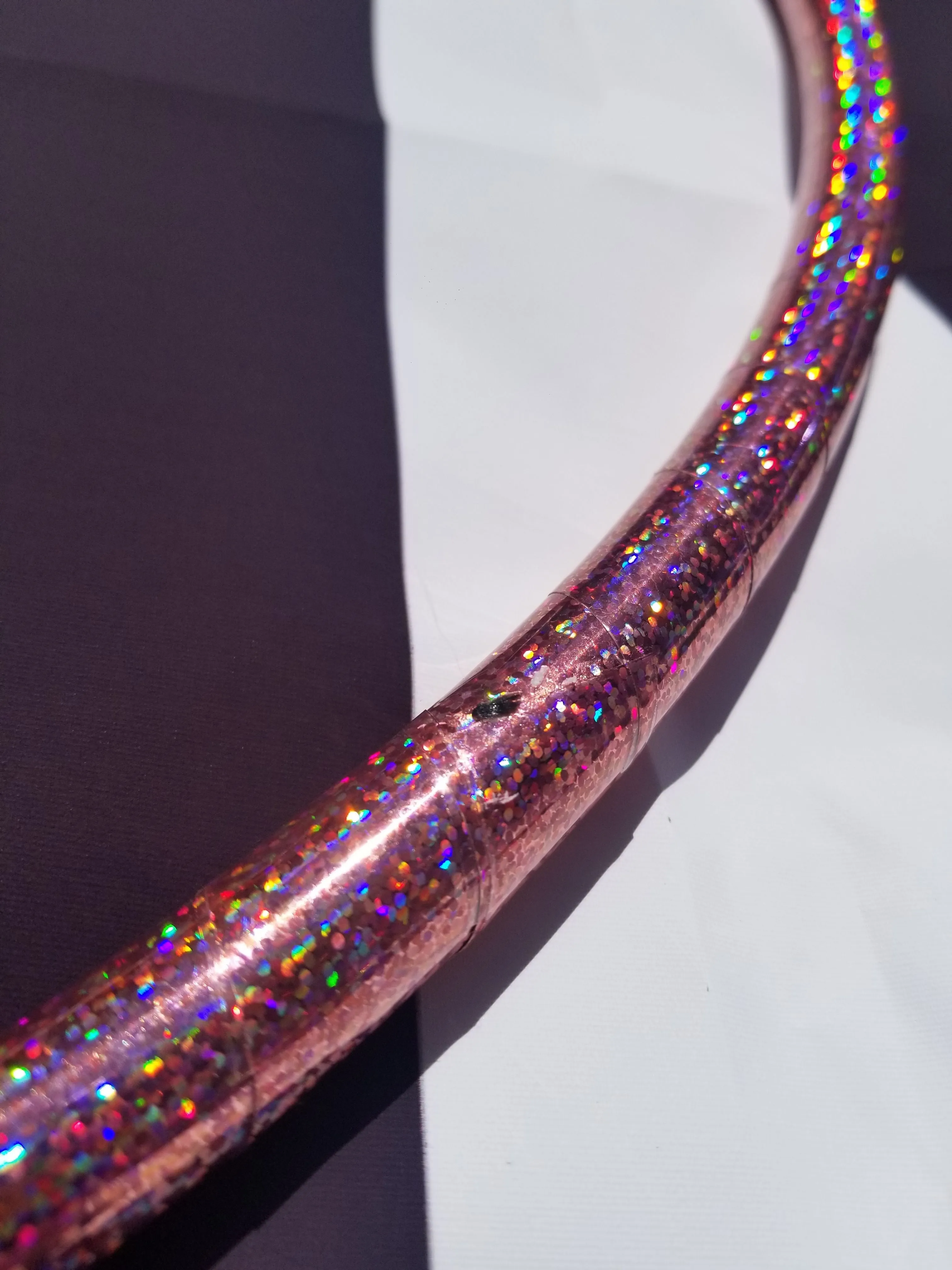 Rose Quartz Glitter Taped Hula Hoop