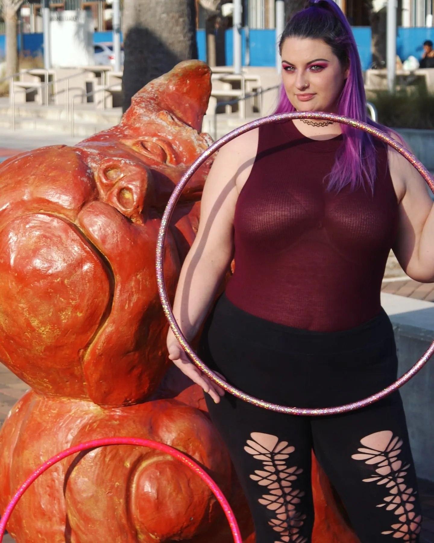 Rose Quartz Glitter Taped Hula Hoop