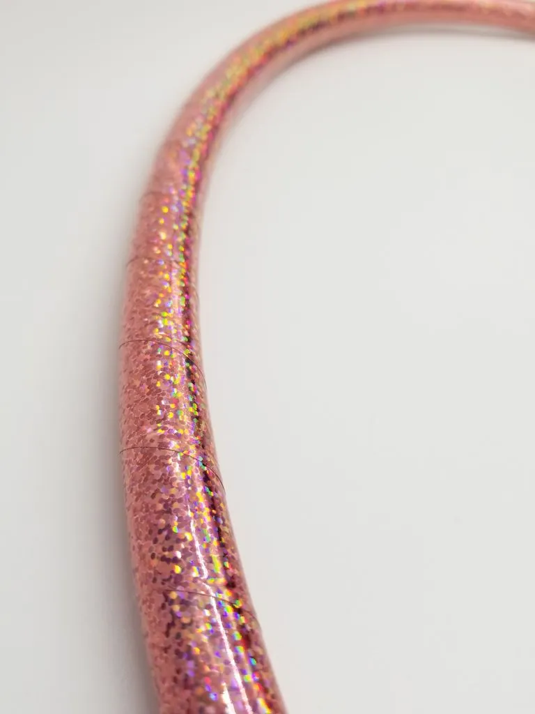 Rose Quartz Glitter Taped Hula Hoop