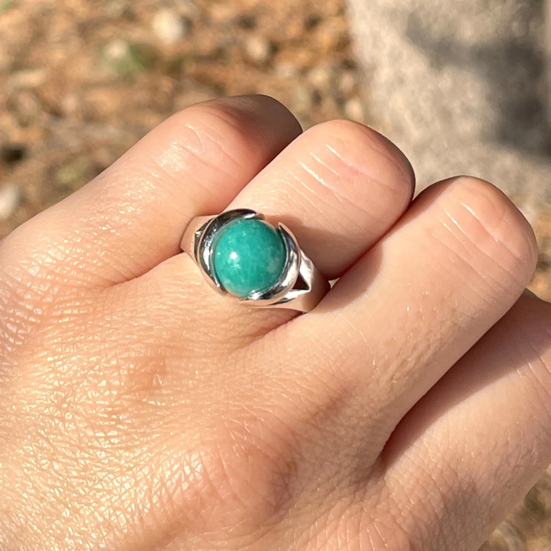 Vintage Sterling Silver Multi Stone Interchangeable Statement Ring Boxed, Sz 7